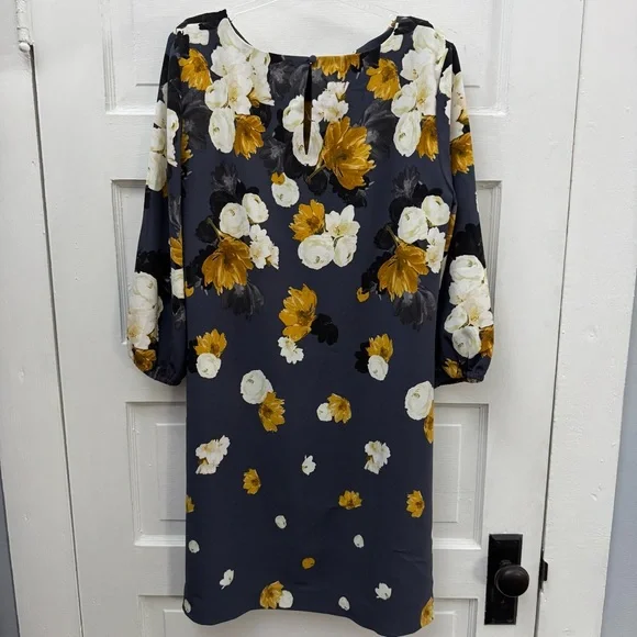 Ann Taylor Factory Floral Shift Dress 12P Petite Feminine Classic - Picture 4 of 7
